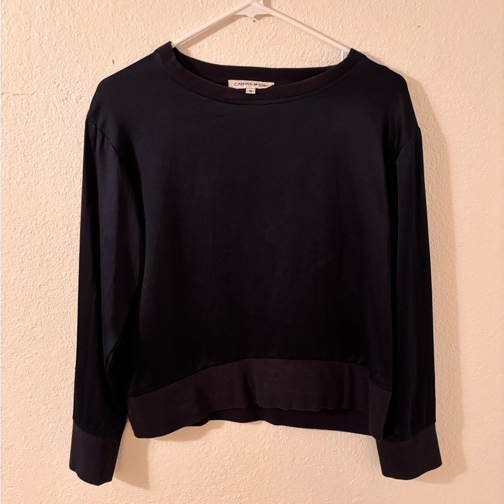Canvas Malibu 100% Silk Black Pullover